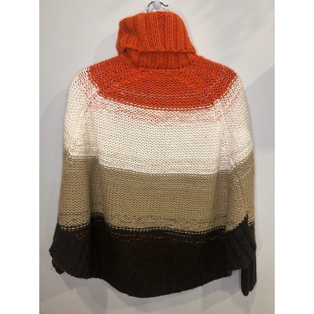Michael Kors Striped Brown Sweater Poncho XS - Picture 3 of 4